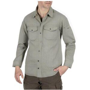 5.11 Tactical Men's Gray Striped Dual Chest Pockets Long Sleeve Shirt Size Small